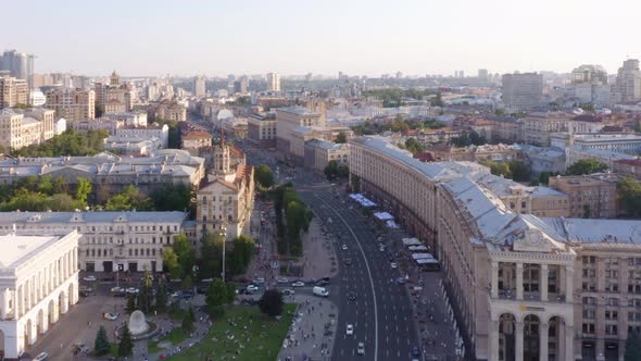 Cityscape with Main City Street with Historical Buildings alt