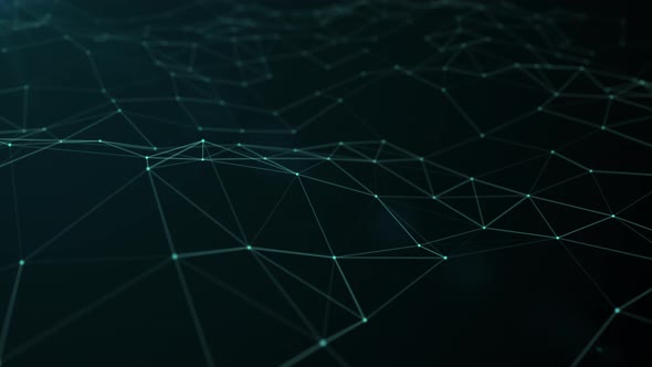 Abstract digital connection moving dots and lines. Technology background alt