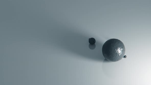 Solar system on the white paper, 3d rendering seamless animation 