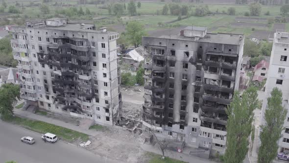 War in Ukraine  Destroyed Building in Borodyanka Bucha District alt