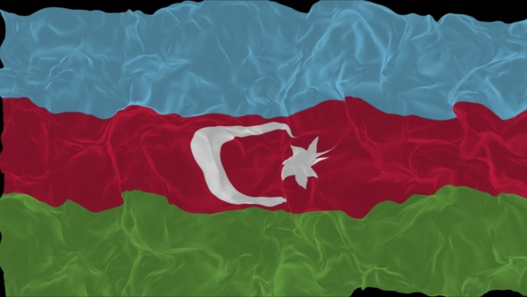 flag Azerbaijan turns into smoke. State weakening concept a crisis, alpha channel alt
