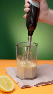 Vertical Video Recipes the Cook Makes Homemade Mayonnaise By Blender