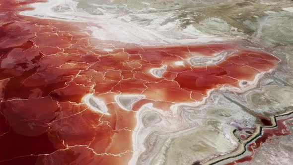 Owens Lake in Death Valley California USA  Aerial Mining of Potash Pink Salt alt
