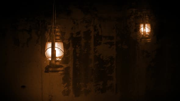 Ramadan Lantern Hanging On A Mural Background, 3 D Animation alt