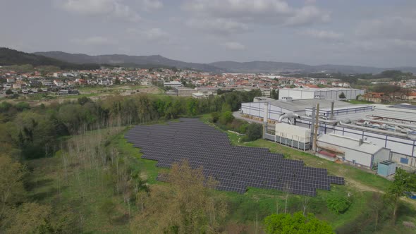Blue solar panels on factory alt