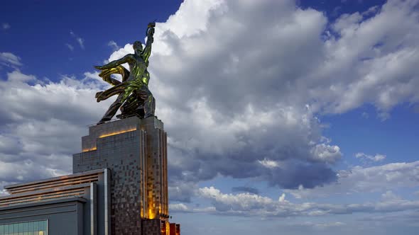 monument Rabochiy i Kolkhoznitsa, Moscow, Russia. Made of in 1937