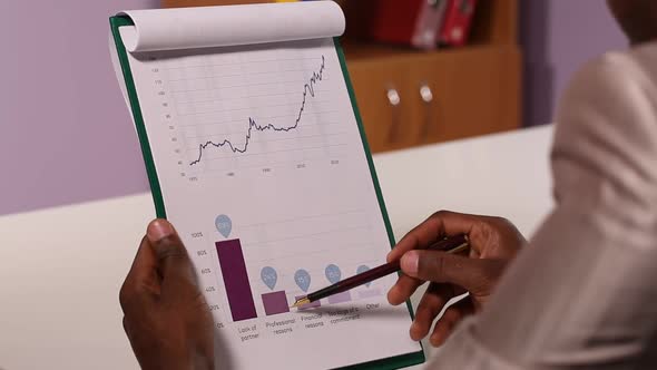 Businessman Studying Graphics alt