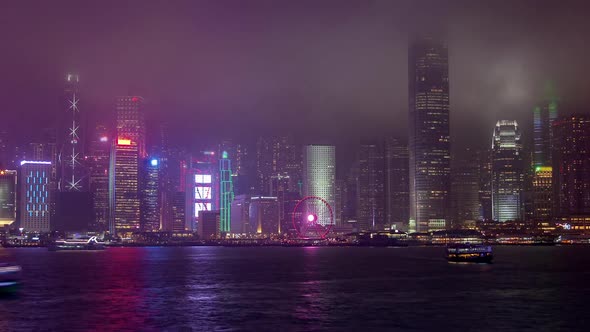 Timelapse Hong Kong Buildings Surround Ferris Wheel alt