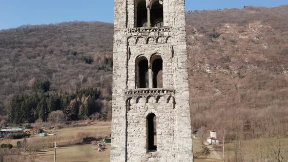 Romanic Church Bell Tower Aerial View alt
