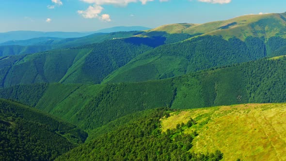 Drone Fly Above Amazing Mountain Landscape