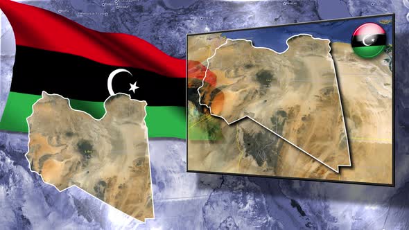 Libya Flag And Map Animation alt