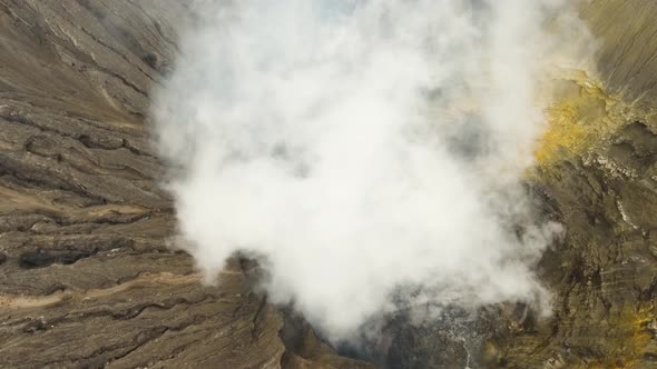Active Volcano with a Crater alt