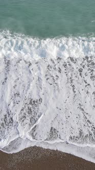 Vertical Video of Sea Water Near the Seashore Slow Motion alt