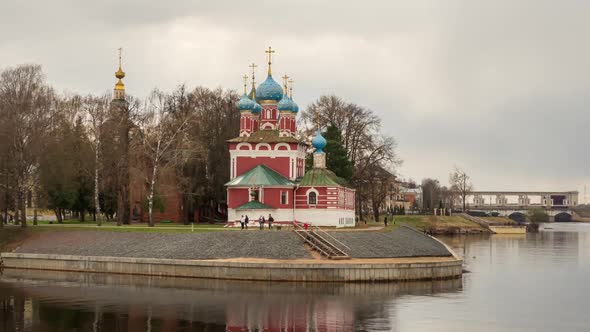 View of The temple of Dmitry on Blood in Uglich, Russia.