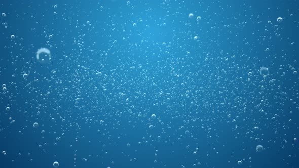 Sparse Blue Soda Bubbles Background with Loop