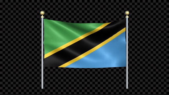 Tanzania Flag Waving In Double Pole Looped alt