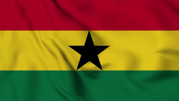 Ghana flag seamless waving animation