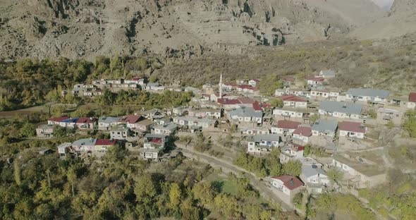 Diyarbakir Mountains And Village Aerial View  alt