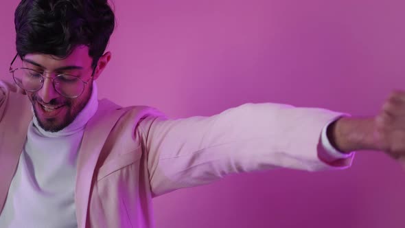 Victory Celebration Winner Dance Neon Happy Guy alt