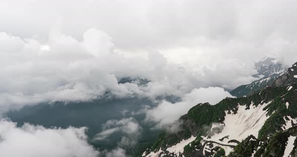 View of Mountains with Clouds From Viewing Platform Rosa Pik