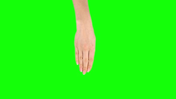 Female Hand Performing 3x Single Tap and Double Tap Tablet Screen Gesture on Green Screen. Close Up alt