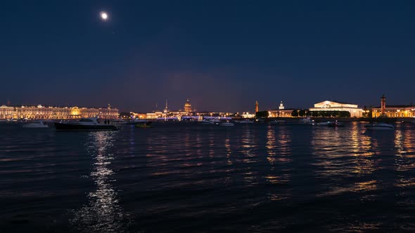 Saint-Petersburg Waterfront At Night