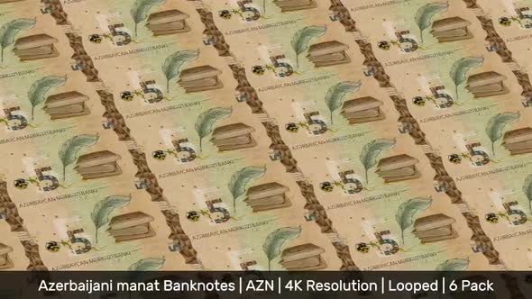 Azerbaijan Banknotes Money / Azerbaijani, Azeri manat / Currency ₼ / AZN/ | 6 Pack | - 4K alt
