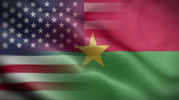 USA Burkina Faso Flag Loop Background 4K