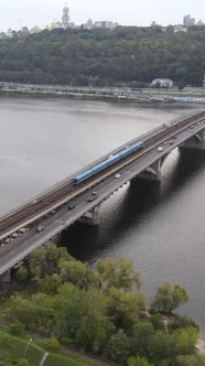 Vertical Video Aerial View of the Dnipro River  the Main River of Ukraine alt