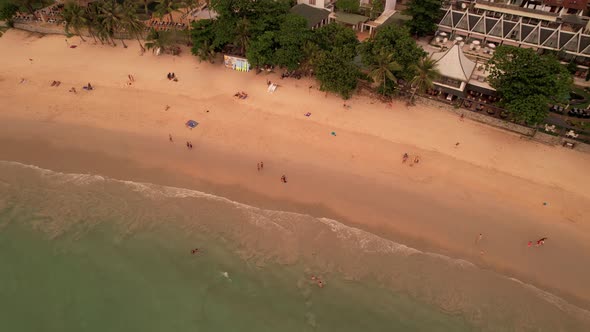 Aerial View of the Island at Sunset From a Drone alt