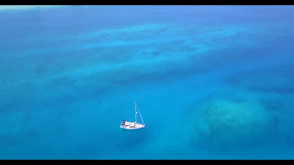 Aerial top view landscape of beautiful coastline beach journey by aqua blue ocean and white sandy ba alt