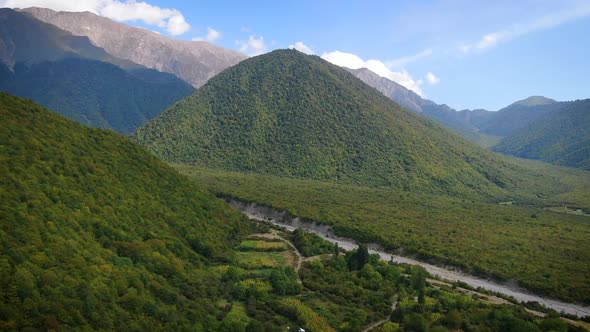 Aerial view of Caucasian Mountains