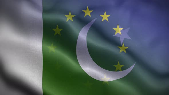 EU Pakistan Flag Loop Background 4K