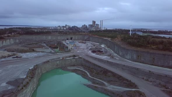 Aerial View of Limestone Quarry