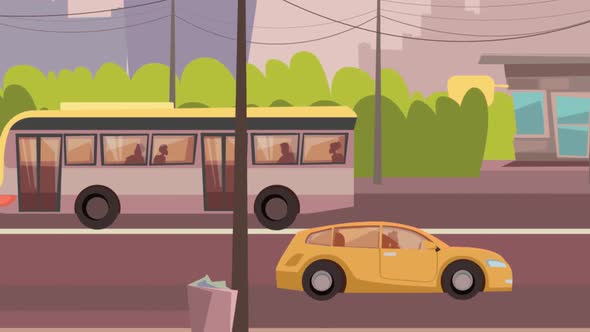 Vehicles Moving on a Road in Cinematic Short alt