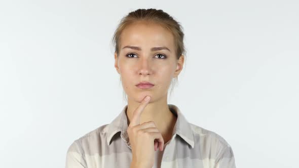 Female Student Is thinking , Young girl alt