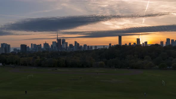 Sunset City Skyline Toronto