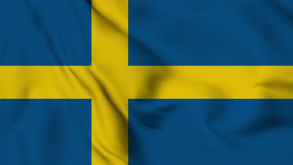 Sweden flag seamless waving animation