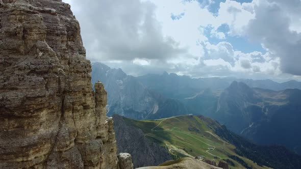 Breathtaking Aerial View of Dolomites Mountains in Italy alt