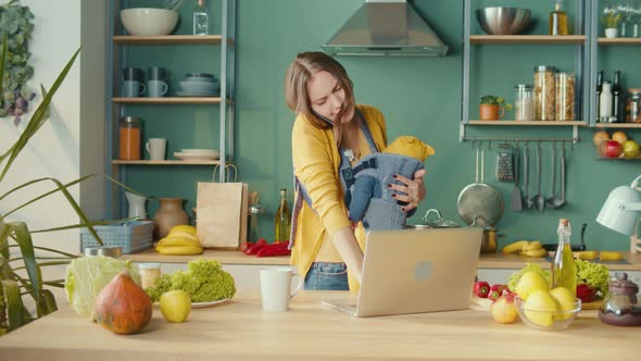 Exhausted Female Working Remotely During an Economic Crisis alt