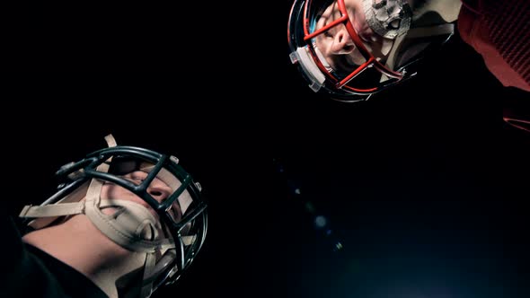 Footballers Bumping Their Heads, Bottom View. alt