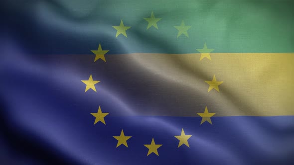 EU Gabon Flag Loop Background 4K