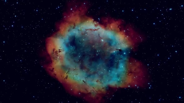 Space Flight To Helix Nebula
