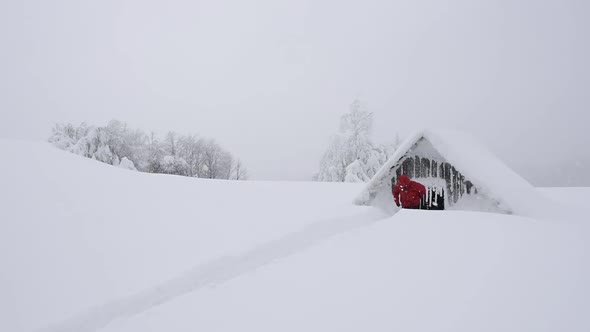 Fantastic Landscape with Snowy House