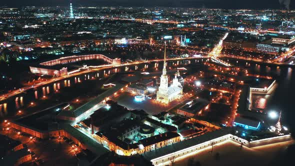 Aerial View of Peter and Paul Fortress, St Petersburg, Russia