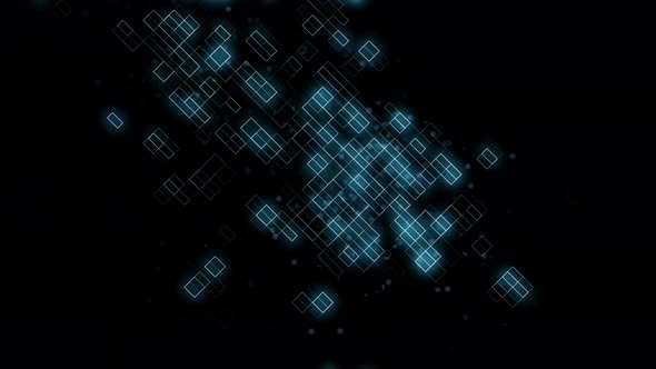 blue electric circuit and double exposure rectangle grid growing alt