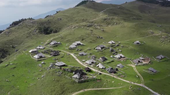 Aerial View Velika Planina Slovenia alt