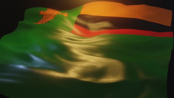 Zambia Flag Low Angle View