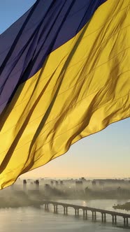Vertical Video National Flag of Ukraine By Day alt