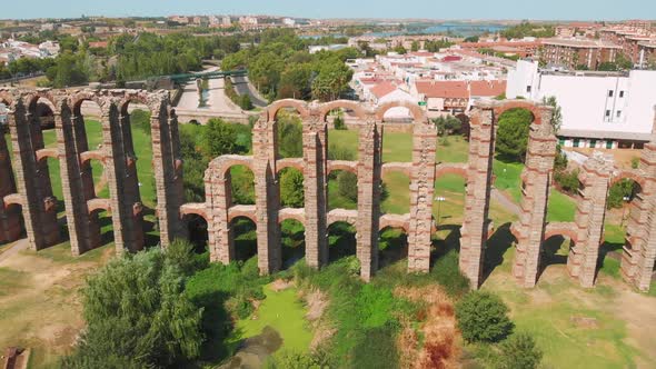 Front View of Aqueduct of Miracles, Merida, Spain